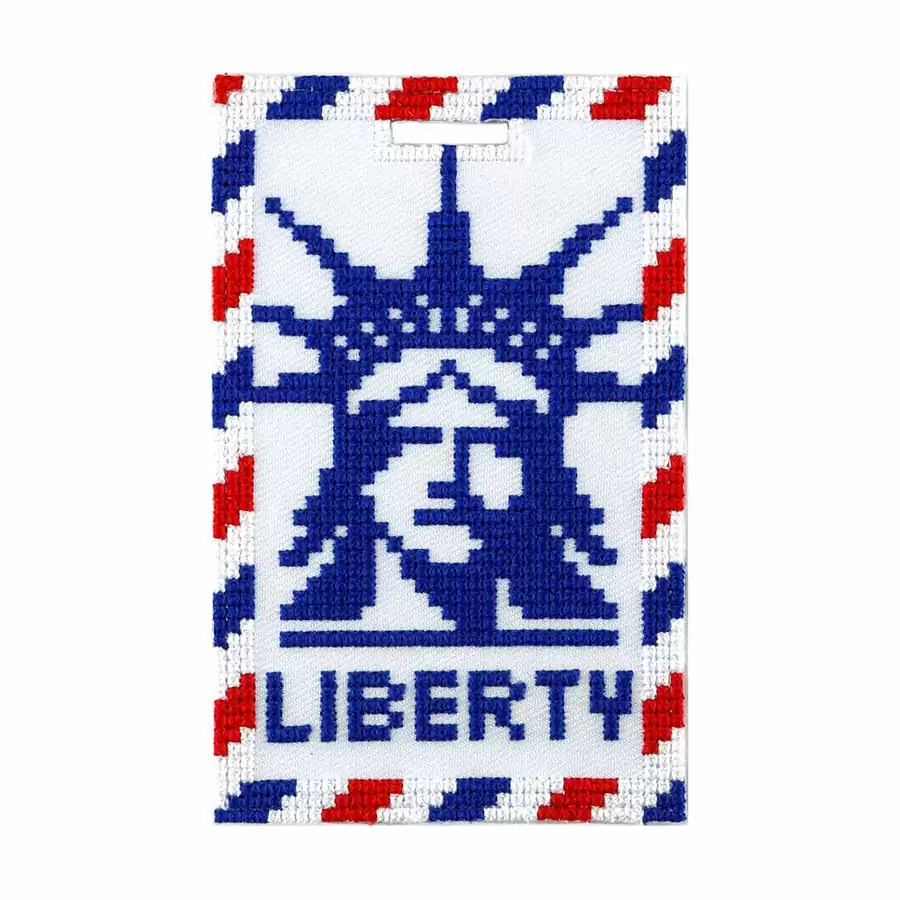 01770341 Mosaic Cross stitch Embroidery Luggage Tag- Liberty