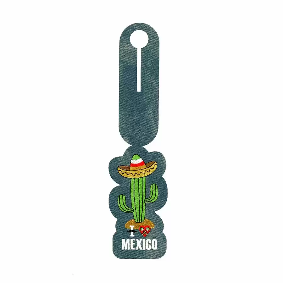 01770525 Embroidery Luggage Tag/ ID Card Holder - I Love Mexico