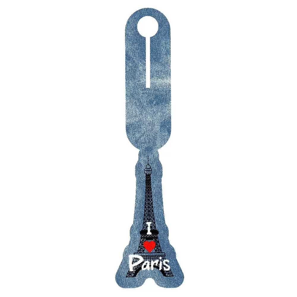 01770527 Embroidery Luggage Tag/ ID Card Holder- I Love Paris