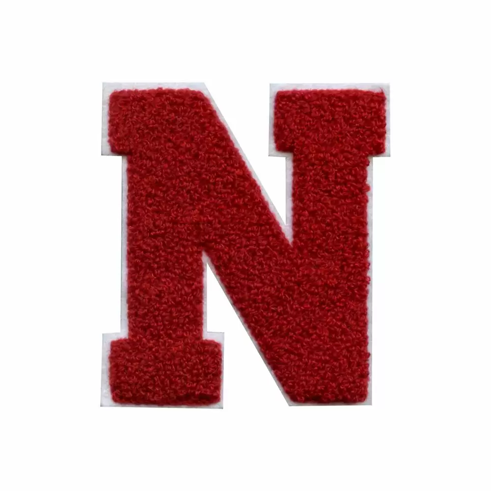 Chenille Patches - Letter N (Red)