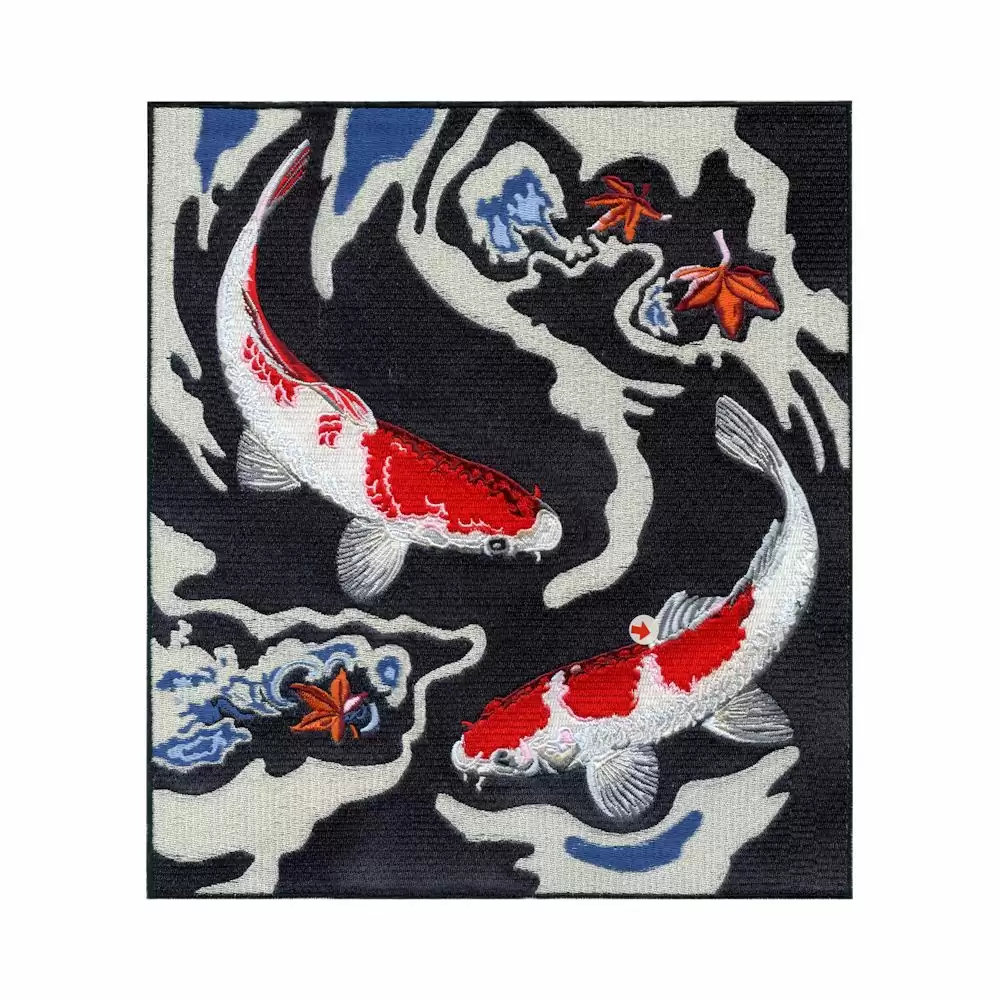 刺繡+熱昇華-鯉魚圖