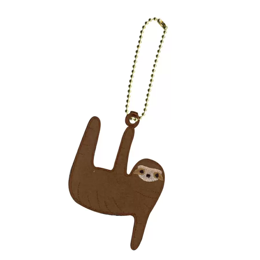 01780227 Suede Embroidery Tag / Bag Charm - Sloth