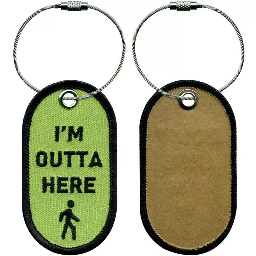 019X0083-04 - EMBROIDERY LUGGAGE TAG - I’M OUTTA HERE