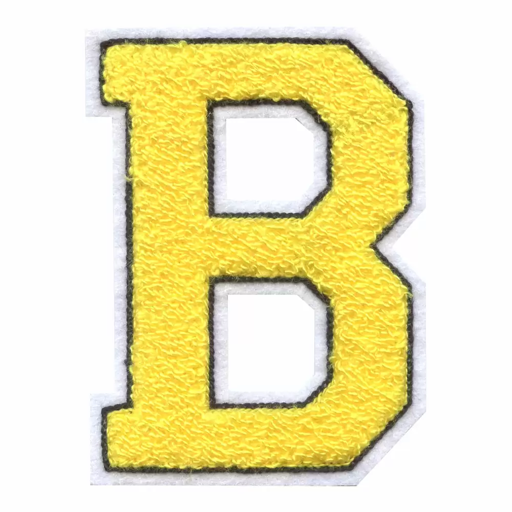 Chenille Patches - Letter B (Yellow)