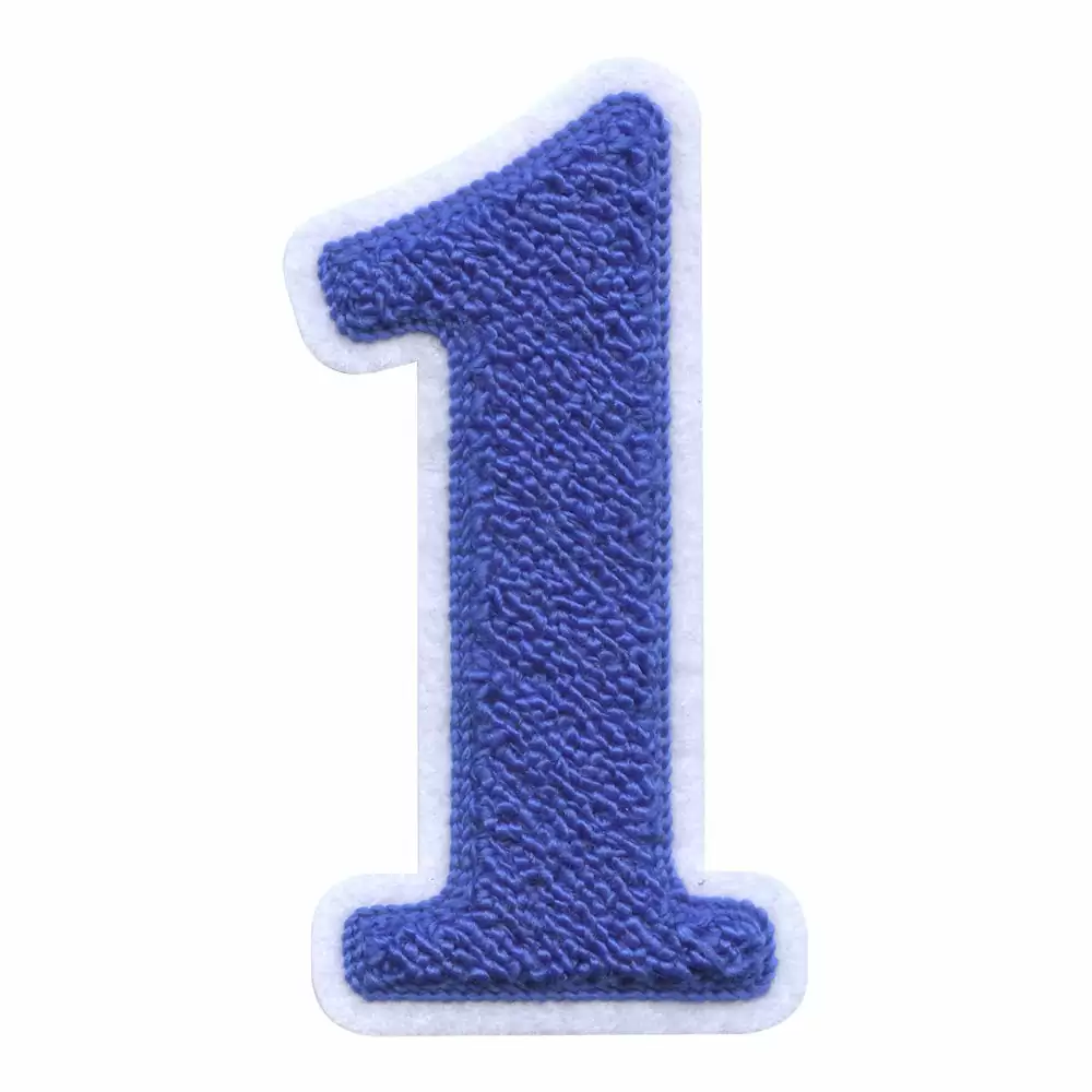 Chenille Patches - Number 1 (Blue)