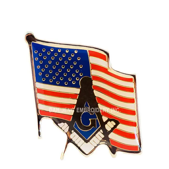 Customized US Flag soft enamel with epoxy