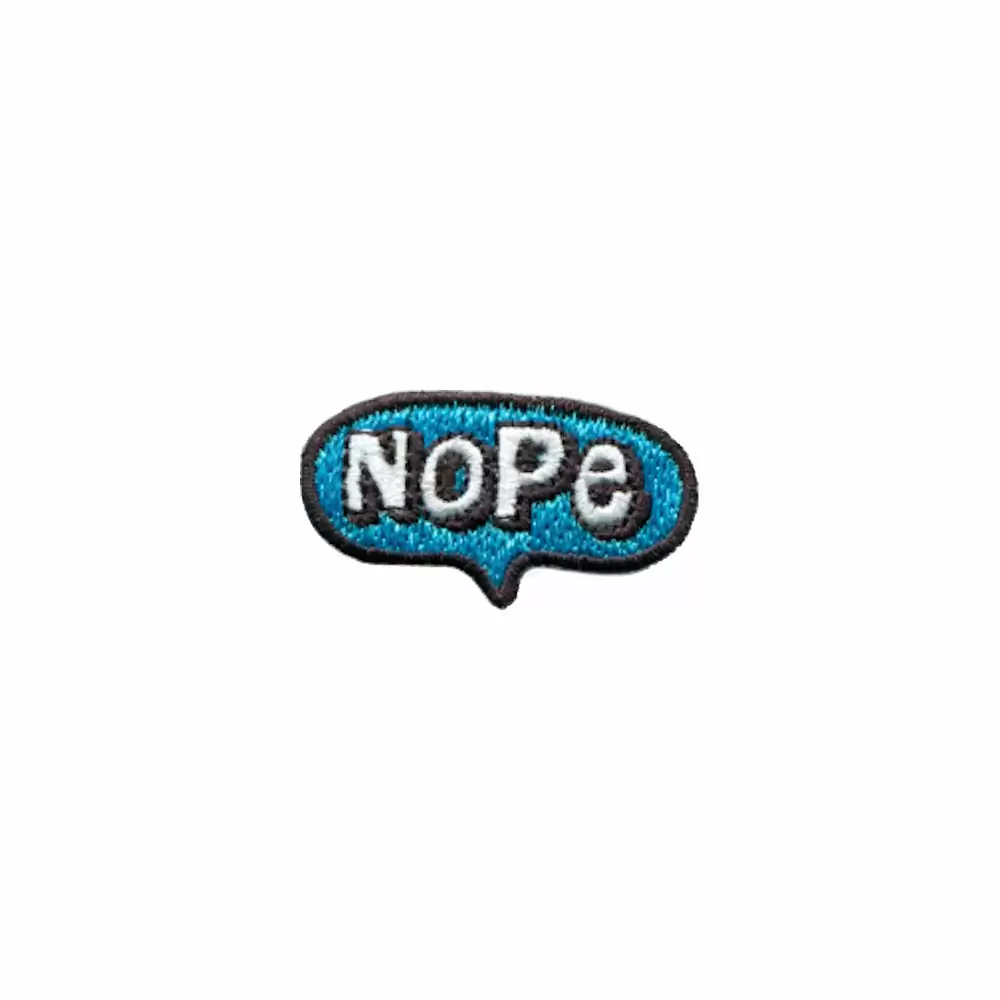 刺繡布貼 - 白色 Nope