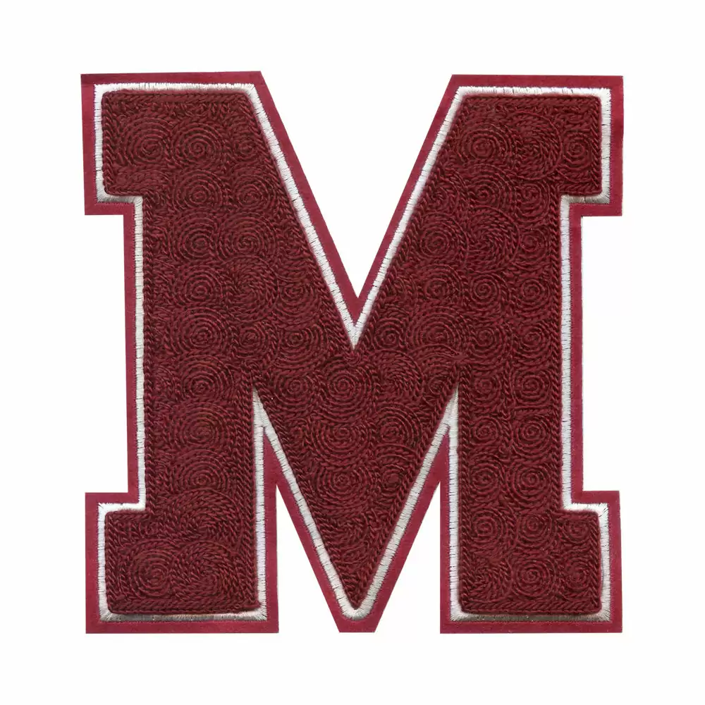 Chenille Patches - Letter M (Red)