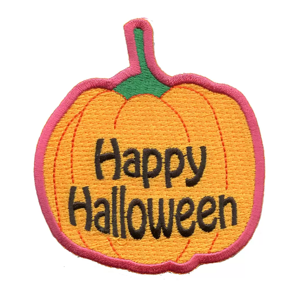 客製刺繡布章- 萬聖節快樂南瓜 Happy Halloween Pumpkin