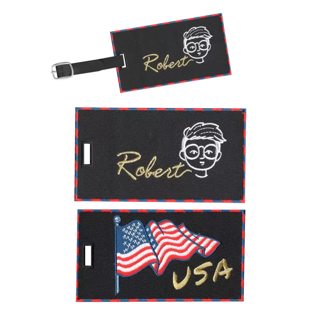 02460601 Luggage Tag-Double Side Embroidery-Robert USA