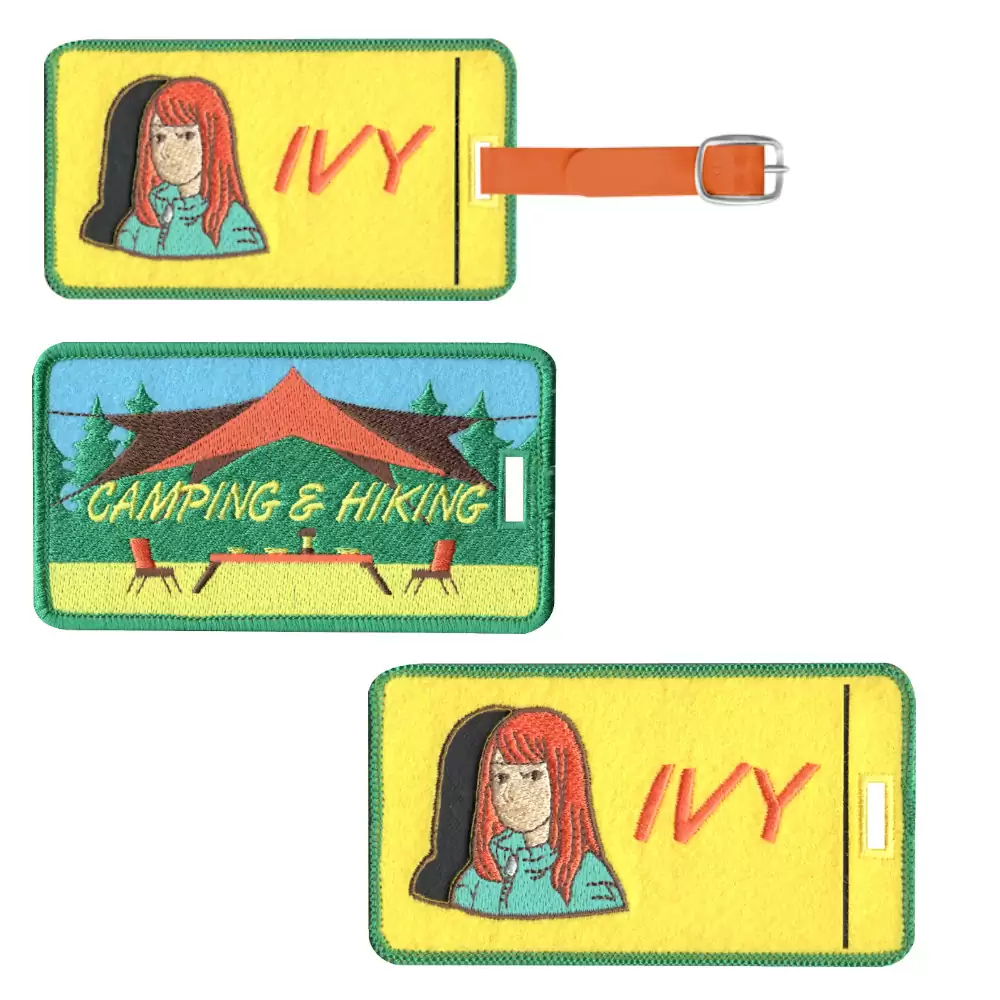 02460466-01 Luggage Tag-Double Side Embroidery-Ivy CAMPING & HIKING