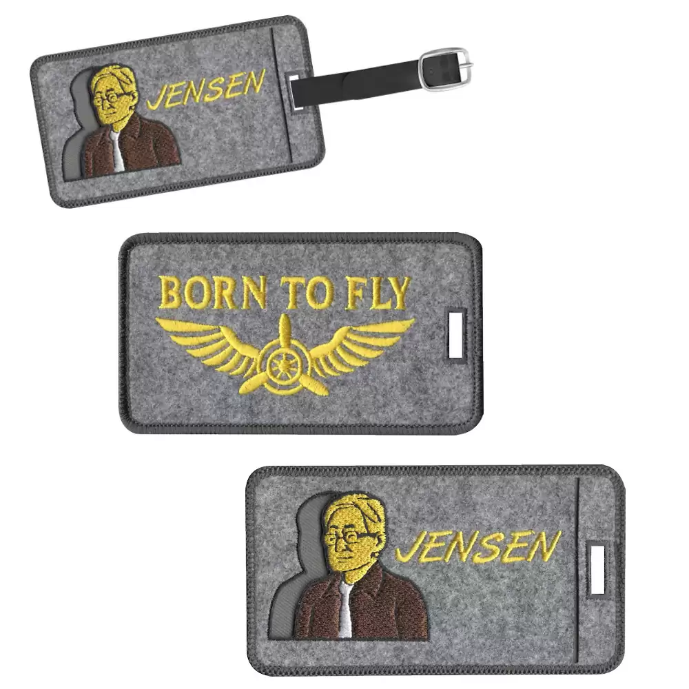 02460466 Luggage Tag-Double Side Embroidery-JENSEN BORN TO FLY