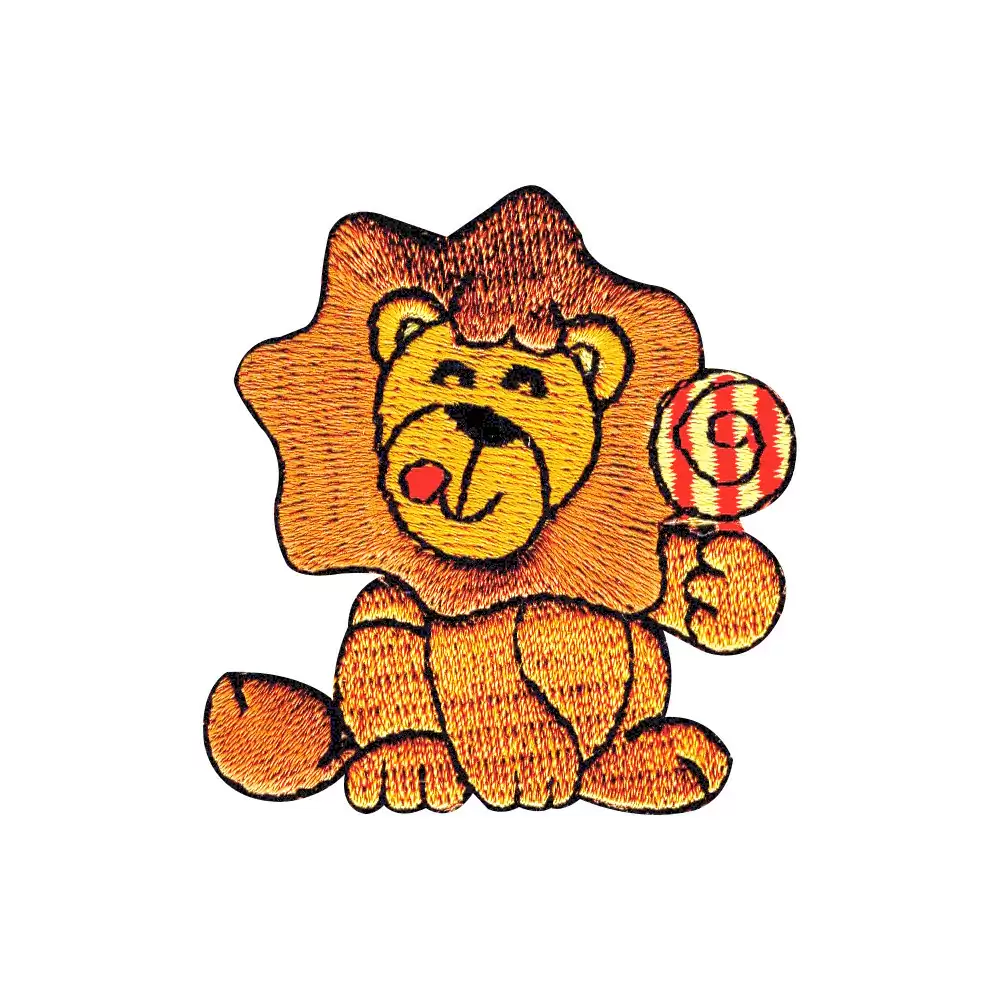 小尺寸刺繡章-棒棒糖獅子