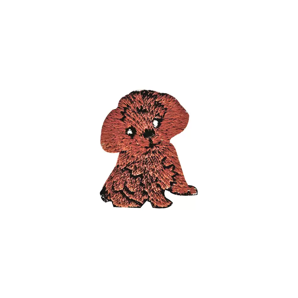 小尺寸刺繡章-棕狗狗
