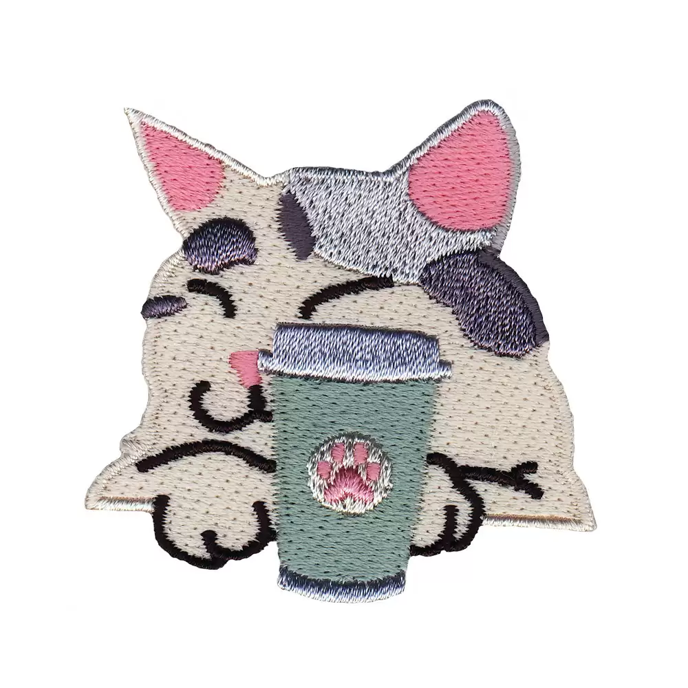 02530574 Reusable & Removable Sublimation Printing with Embroidered Sticker-Cat