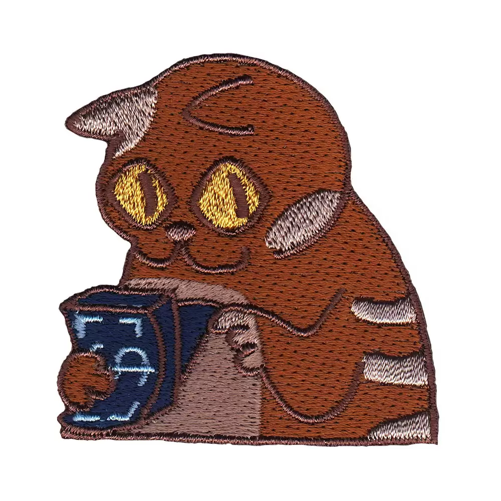 02530574-01 Reusable & Removable Sublimation Printing with Embroidered Sticker-Cat