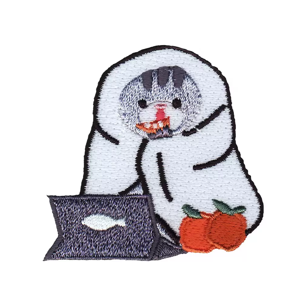 02530574-02 Reusable & Removable Sublimation Printing with Embroidered Sticker-Cat