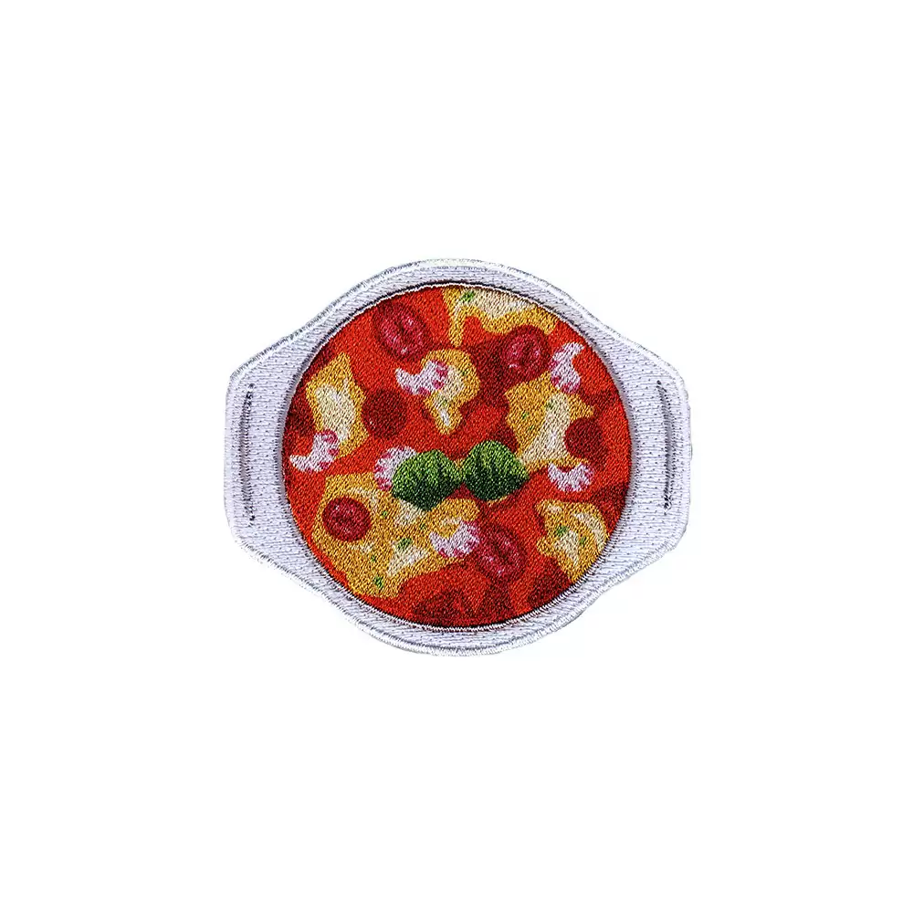 02530570AB Reusable & Removable Sublimation Printing with Full Embroidery Food Patch Sticker