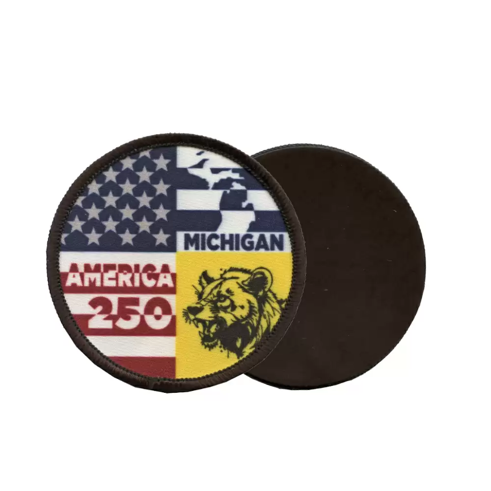 02570110-01 Sublimation Fabric Patch Soft Magnet - America 250 Michigan