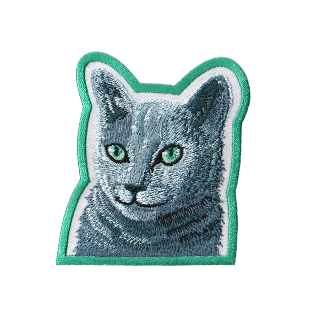 025Y0433 Embroidery Cat Patch - RUSSIAN BLUE