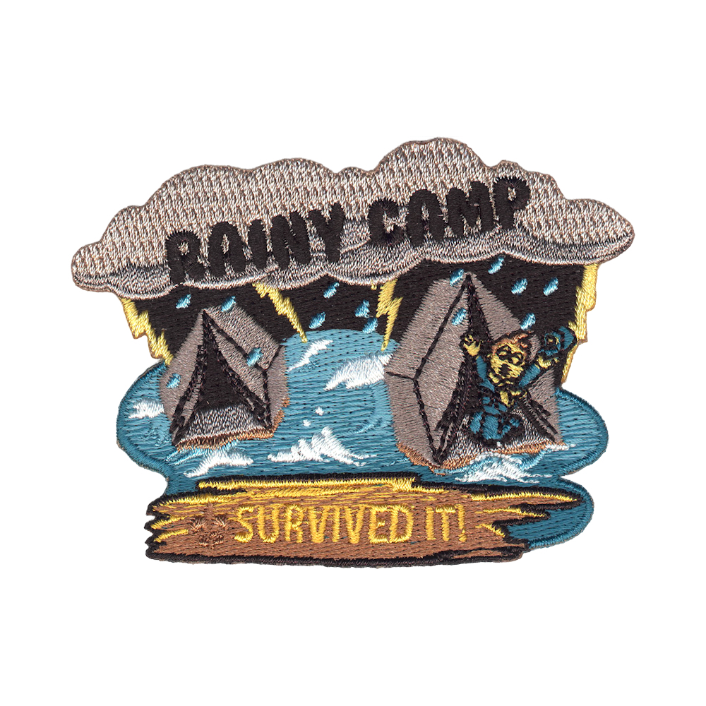 Personalized Embroide Boyscouts Girlscouts Patch - Rainy Camp