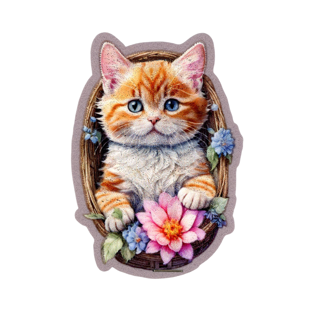 02460374-02AB Iron On Embroidery Sublimation Patch - Cat / Gold Clans British