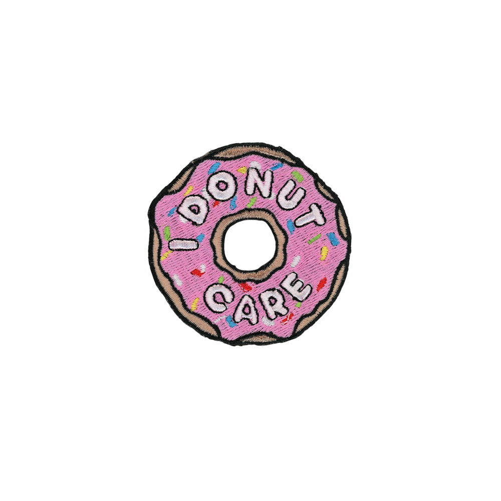 Personalized Iron On Embroidered Patch - I DONUT CARE